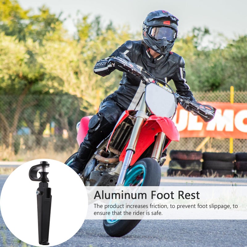 Ciieeo Aluminum Motorcycle Footrest Pegs Folding Anti Slip Foot Support Black - Image 5