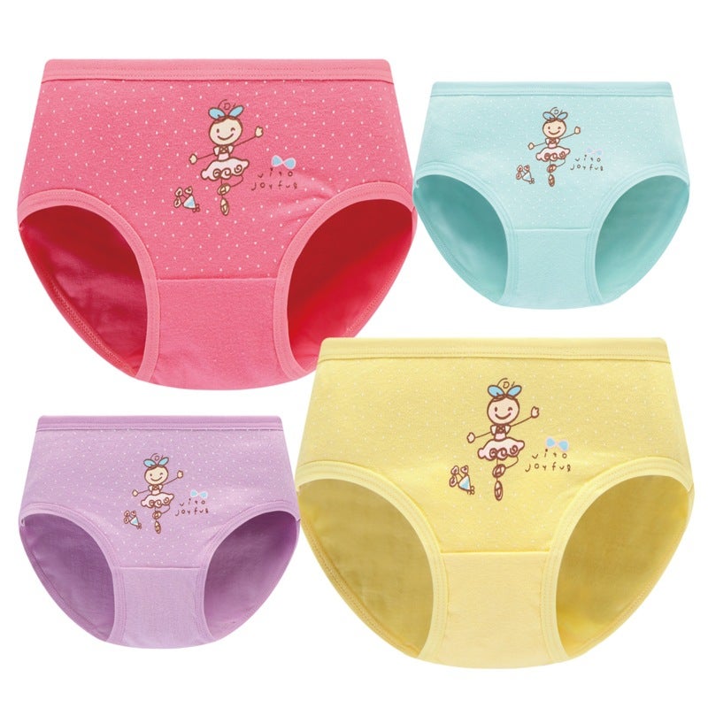 New Candy-Colored Cotton Girls Underwear with Cartoon Prints 1082 color mixing 