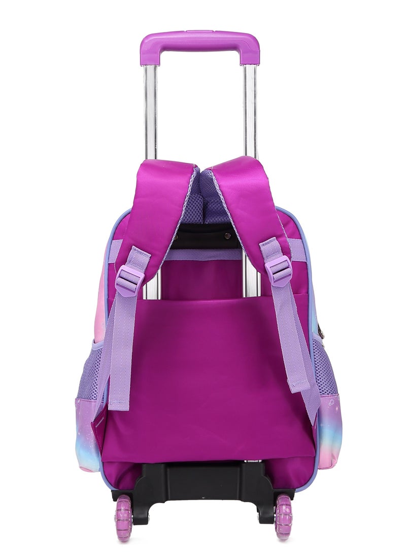 Stargold Baby Backpack 3Pcs For Baby Girls 1 lunch 1 Pencil Box And 1 Bag With Adjustable Strap For School 2 Wheels 16 Inch  - Image 3