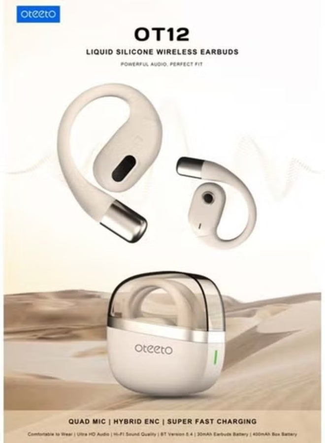 Oteeto OT12 Wireless Earbuds – Bluetooth 5.4 Earphones with AD7003D4 Chip, 14.2mm Dynamic Drivers, Touch Control, Noise Reduction, Sisonic Microphone & Long Battery Life – Black - Image 4