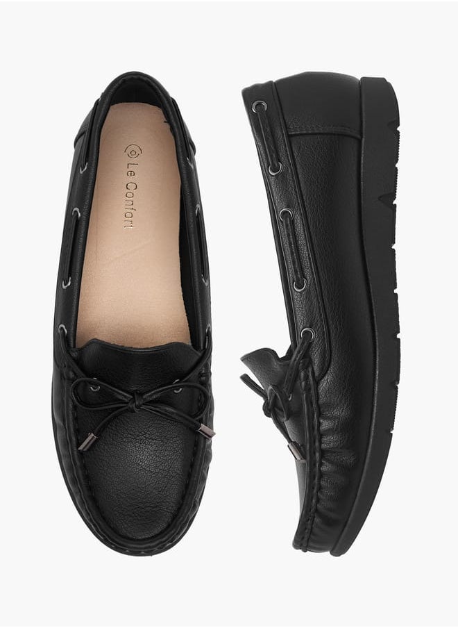 Le Confort Women Textured Bow Accent Slip-On Loafers  - Image 1