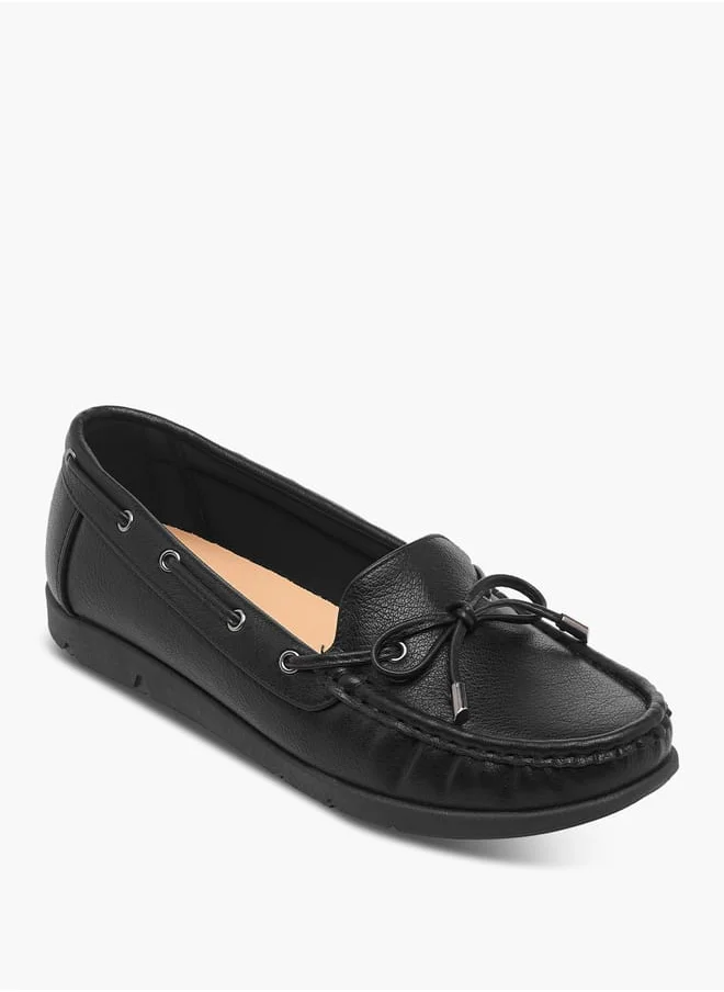 Le Confort Women Textured Bow Accent Slip-On Loafers