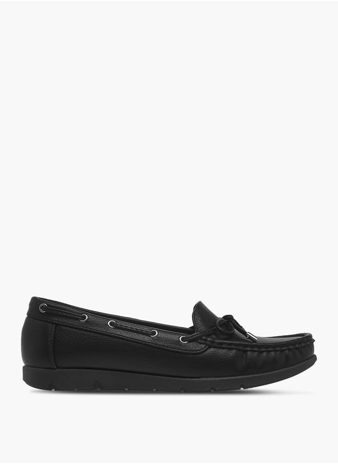 Le Confort Women Textured Bow Accent Slip-On Loafers  - Image 3