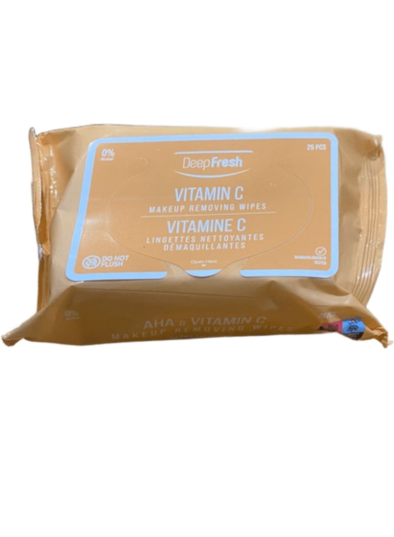 Deep Fresh Two Pieces of Vitamin C Makeup Removing Wipes 25 PCS - Image 2