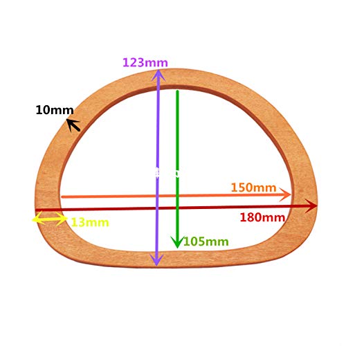 Model Worker 4PCS MDF Oval Shaped Handles Replacement for Handmade Bag Handbags Purse Handles (Light Brown) - Image 3