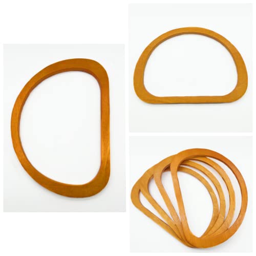 Model Worker 4PCS MDF Oval Shaped Handles Replacement for Handmade Bag Handbags Purse Handles (Light Brown) - Image 4