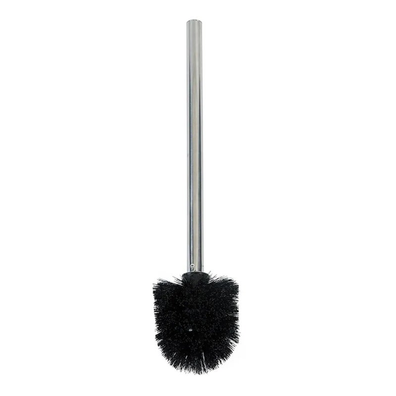 Toilet Brush with Black Stainless Steel Handle - 360-Degree High-Density Round Head for Home Bathroom Deep Cleaning - Image 1