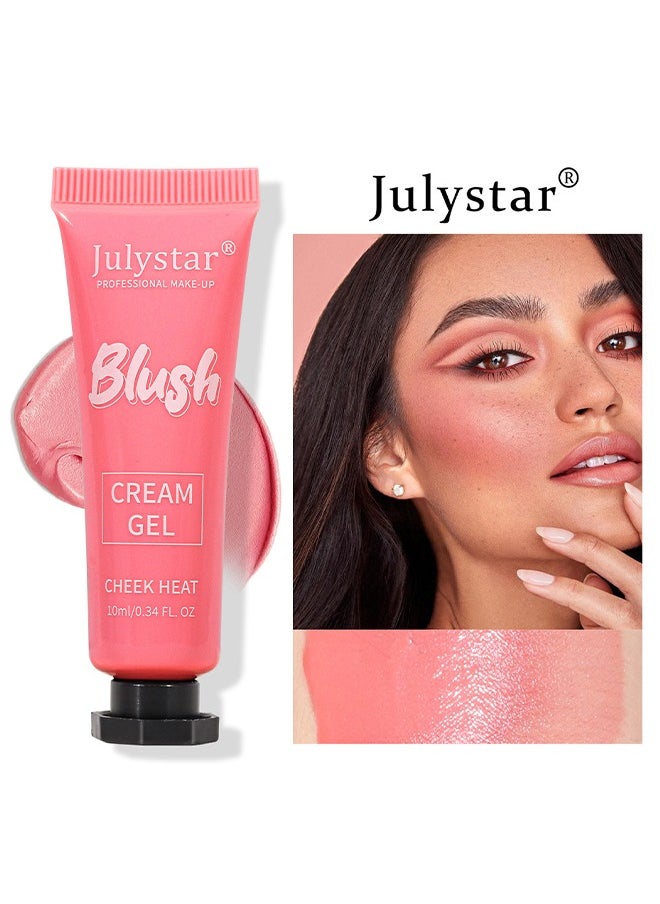 Julystar Blush Cream Gel-Lightweight Breathable Natural Refreshing Long Lasting Waterproof Cheek Blush to Brighten and Enhance Facial Complexion #02  - Image 1