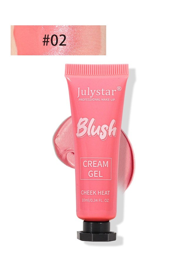 Julystar Blush Cream Gel-Lightweight Breathable Natural Refreshing Long Lasting Waterproof Cheek Blush to Brighten and Enhance Facial Complexion #02  - Image 2
