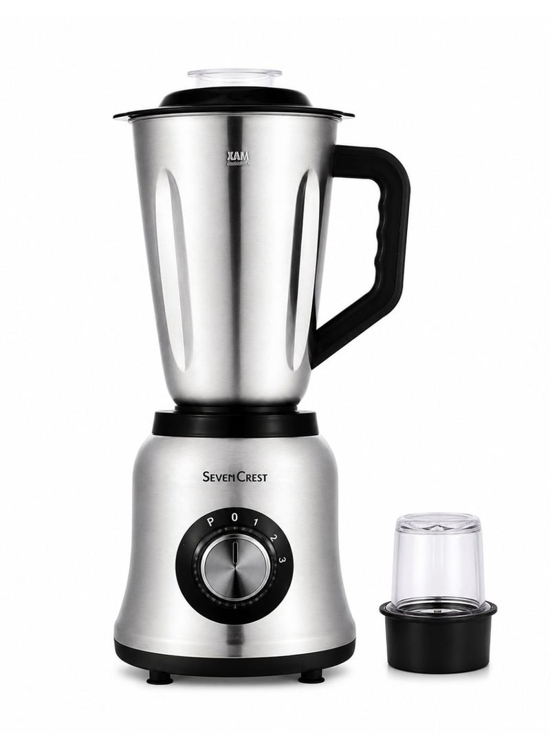Seven CREST SevenCrest Stainless Steel Blender 1.5L Multi Purpose Kitchen Mixer Grinder With Grinder Jar 3 Speed Pulse Control Heavy Duty Motor 808B-S - Image 1
