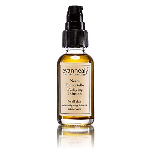 evanhealy Neem Immortelle Purifying Infusion Facial Oil Serum Cleanser for Congested Sensitive Skin Pore Minimizer Serum for Face Balancing Ayurveda Oil For Face Vitamin E Oil Face Serum