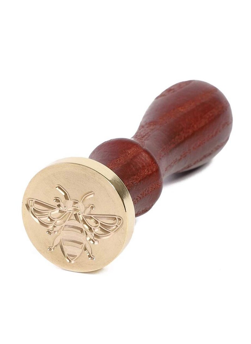 Generic - Wax Seal Stamp Set 6 Pieces Romantic Rose Heart Flower Sealing Wax Stamps Gift Kit with Brass Head Wooden Handle - Image 1