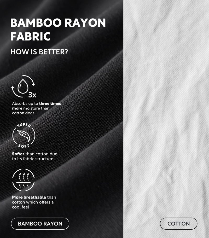 DAVID ARCHY Men's Undershirt Bamboo Rayon Moisture-Wicking Black T-Shirts for Men Stretch Crewneck Tees for Men, 3-Pack (L, Black) - Image 2