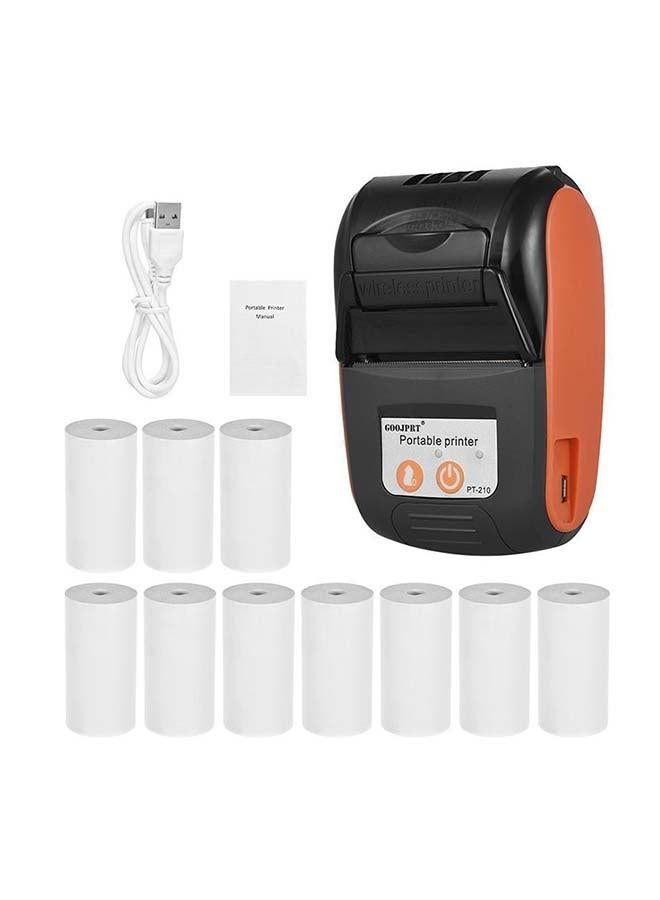 Wireless Portable Printer for iPhone Android Laptops – Compact Thermal Bluetooth Mobile Printer in Orange and Black – Ideal for Travel Home Office Students - Image 3