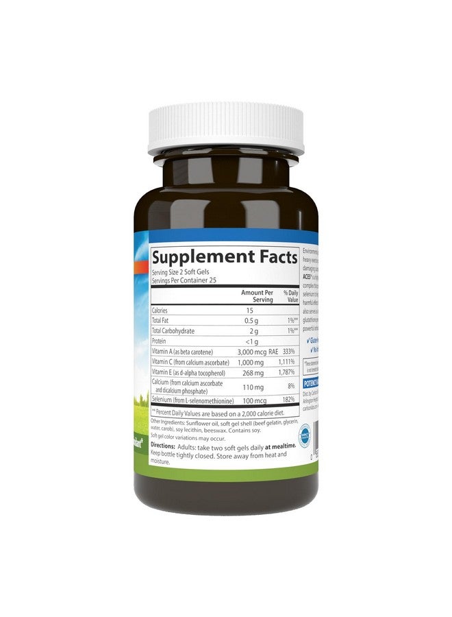 Carlson Carlson - ACES, Vitamins A, C, E + Selenium, Cellular Health & Immune Support, Antioxidant, 50 Softgels  - Image 2