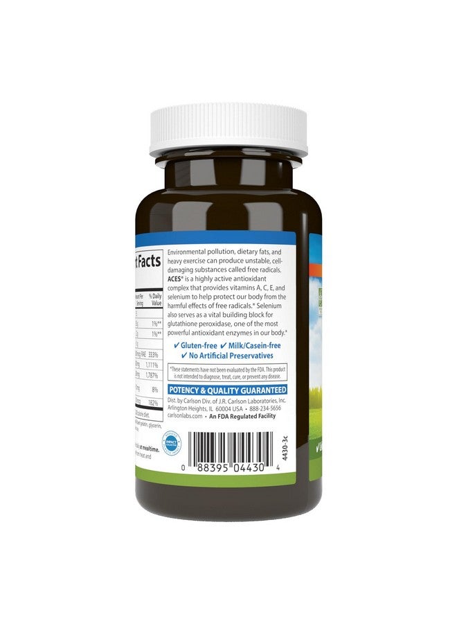 Carlson Carlson - ACES, Vitamins A, C, E + Selenium, Cellular Health & Immune Support, Antioxidant, 50 Softgels  - Image 3