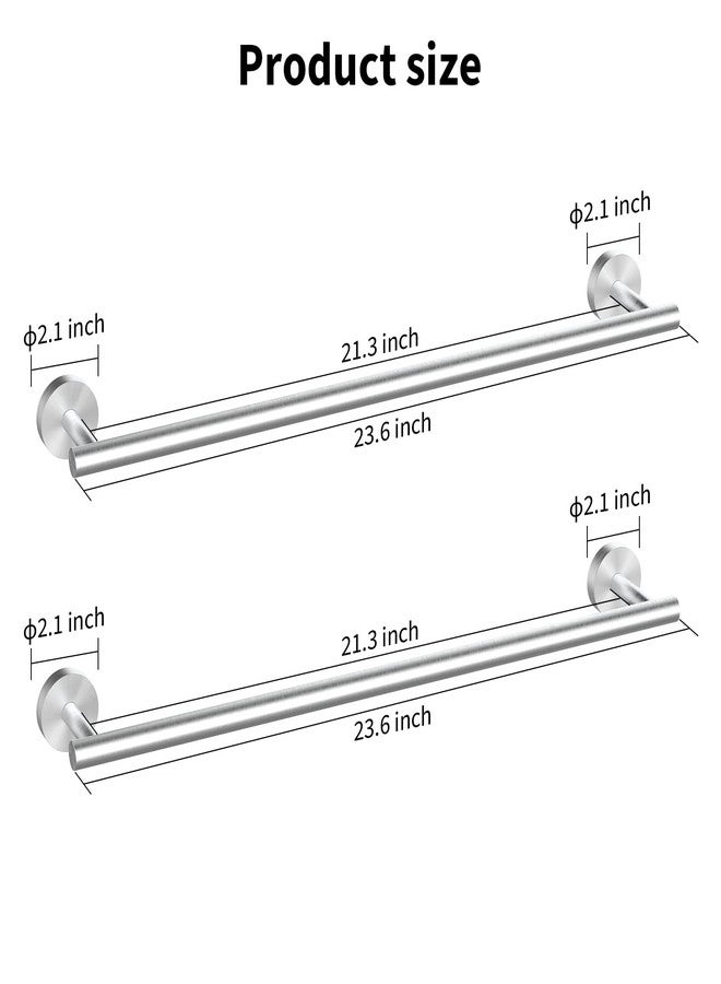 Cilee شريط مناشف الحمام من سيلي 2 قطعة من النيكل المصقول، 24 بوصة، حوامل مناشف مزدوجة، حامل مناشف الحمام، شماعة مناشف للحمام من الفولاذ المقاوم للصدأ، مثبتة على الحائط - Image 2