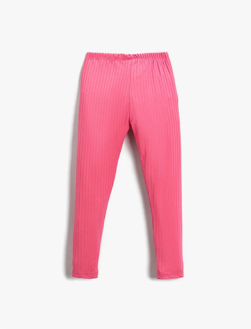 كوتون Girls Ribbed Leggings – Hot Pink