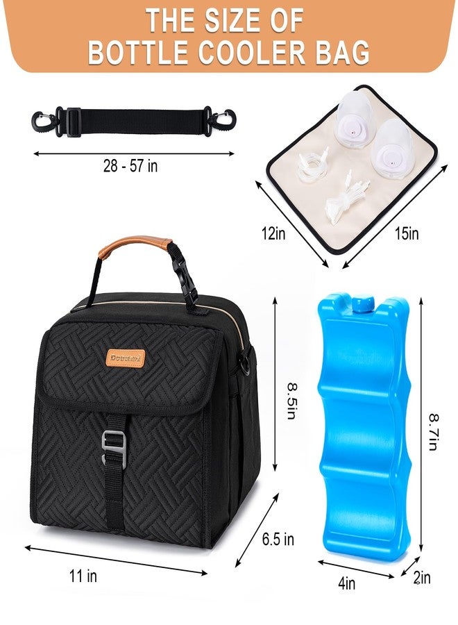 Docami Breast Milk Cooler Bag with Ice Pack Fits 6 Bottles Milk Up to 9 Ounce, Breast Pump Cooler Bag for Nursing Mom Daycare, Work&Travel, Black - Image 5