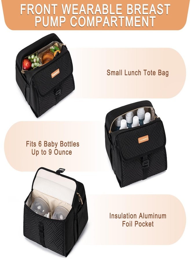 Docami Breast Milk Cooler Bag with Ice Pack Fits 6 Bottles Milk Up to 9 Ounce, Breast Pump Cooler Bag for Nursing Mom Daycare, Work&Travel, Black - Image 3