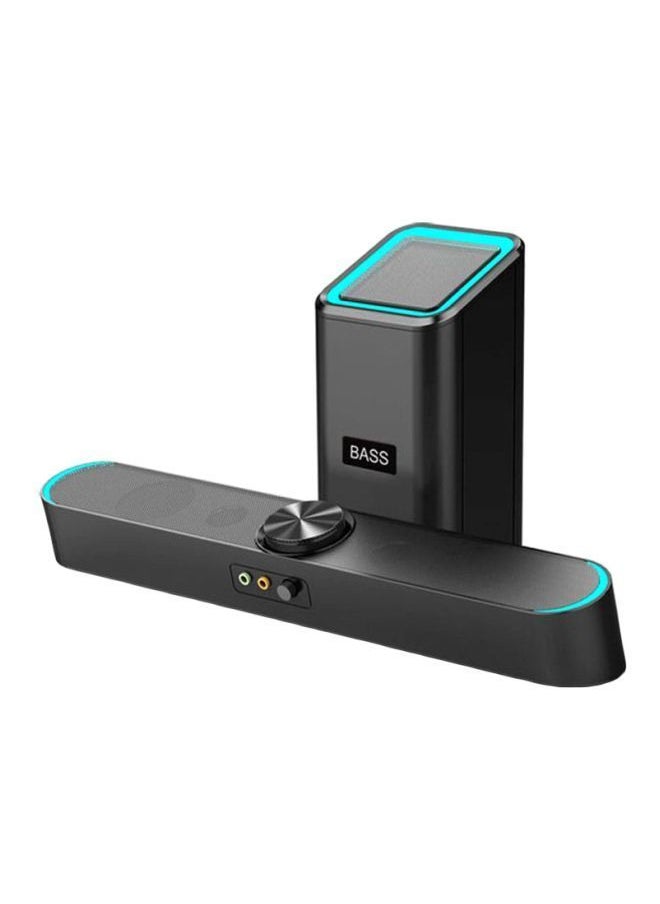 NIBEMINENT Stereo Bass Speaker D-238 Black/Blue  - Image 1