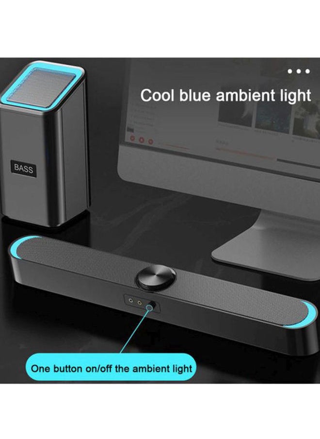 NIBEMINENT Stereo Bass Speaker D-238 Black/Blue  - Image 2