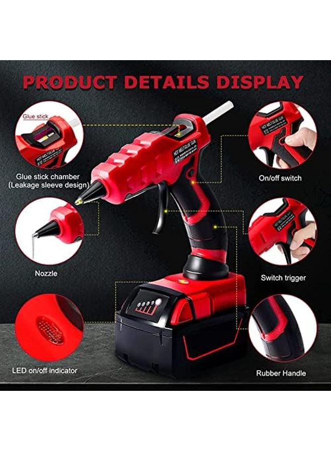 18V Cordless Hot Glue Gun Fast Heating Anti Drip Nozzle for DIY Crafts Home Repairs - Image 4