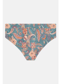 ESPRIT Women Floral Pattern Pull On Bikini Bottom, Dusty Blue  - Image 2