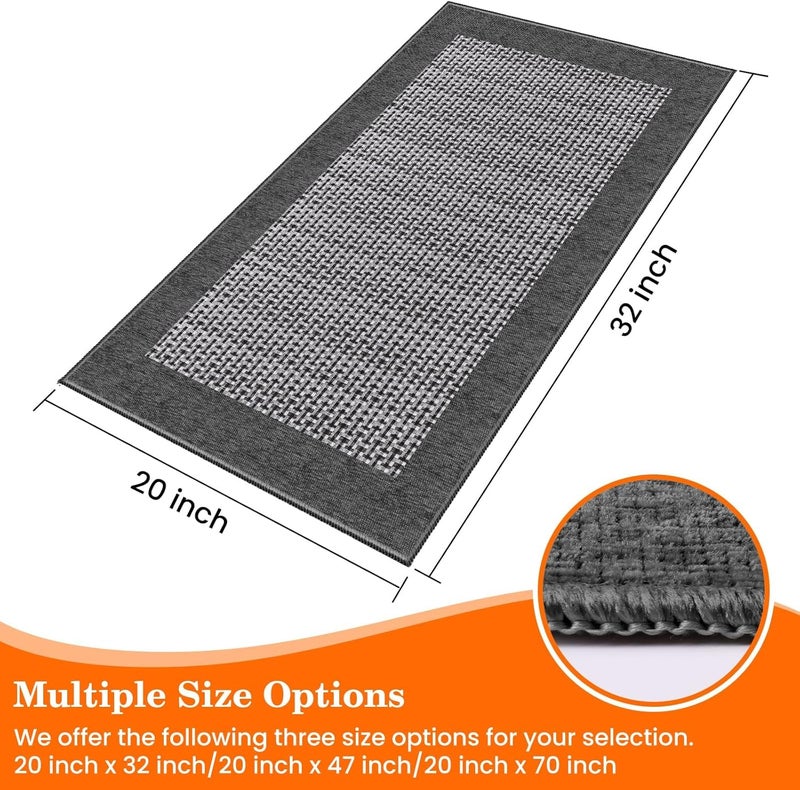 StepRite Kitchen Rugs, Kitchen Mats for Floor, 32"x20" Non-Slip Machine-Washable Kitchen Throw Rug, Absorbent Kitchen Runner Rugs Office, Kitchen Sink Standing Desk Mat, Kitchen Decor Carpet, Grey - Image 2