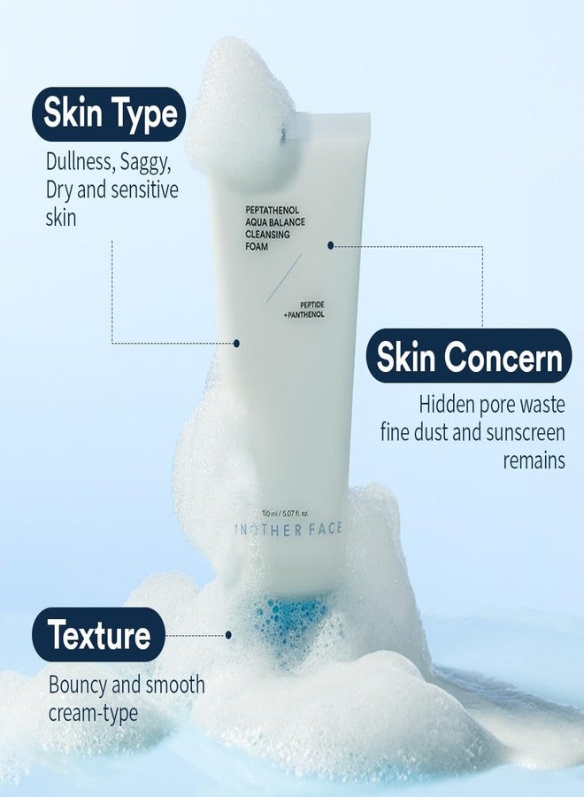 ANOTHERFACE PEPTATHENOL™ Aqua Balance Cleansing Foam 5.07 Fl. Oz., Peptied, Panthenol, Daily Low pH Facial Deep Cleanser, Hydrating Bubble Foam, Korean Skin Care, Mild for Sensitive Skin, Vegan - Image 2