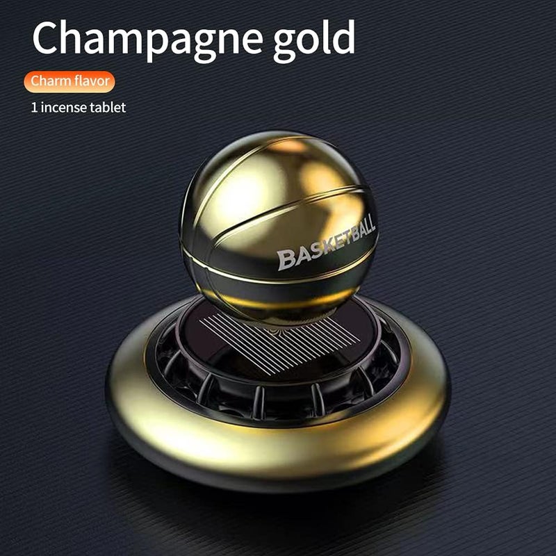 cheekyglo Solar Car Aromatherapy Decoration Car Air Freshener Diffuser Automatic Rotating Basketball Aromatherapy Decoration Mini Creative Car Aroma Diffuser Car Interior Freshener - Image 1