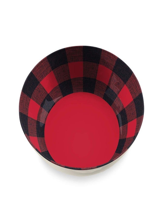 TarHong Vintage Lodge Buffalo Check Serve Bowl, 11.9" x 3.1", 135 oz, Melamine - Image 1