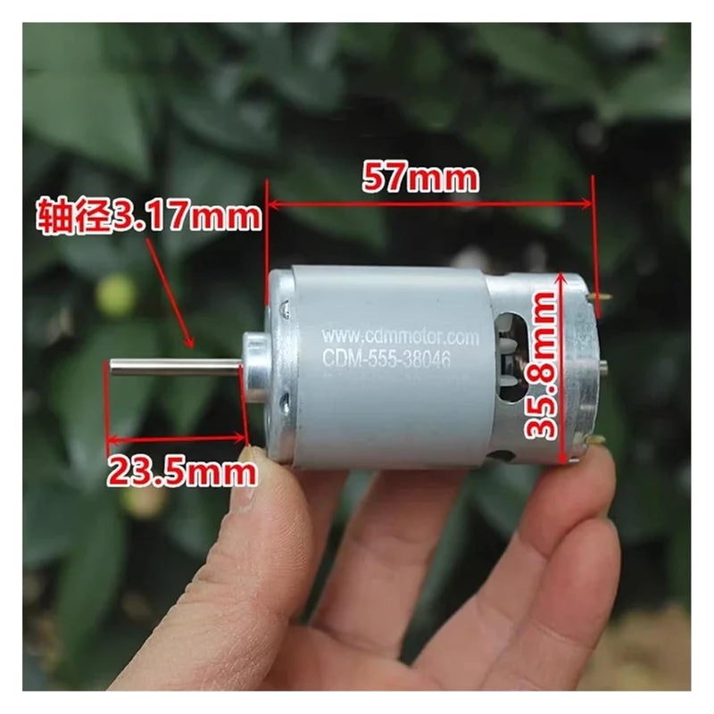 RS 555 36mm مشغل إلكتروني تيار مستمر 12 فولت 24 فولت 13000 دورة في الدقيقة سرعة متوسطة كراسي كريات أمامية - Image 5