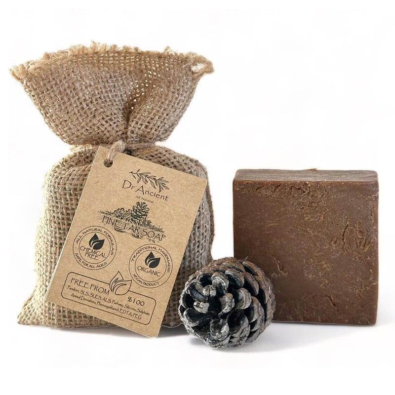Black Soap Bar With Pine Tar Organic Natural Vegan Traditional Handmade Antique  AntiFungal Acne Eczema Itchy Skin And Cellulite  No Chemicals Pure Natural Soaps