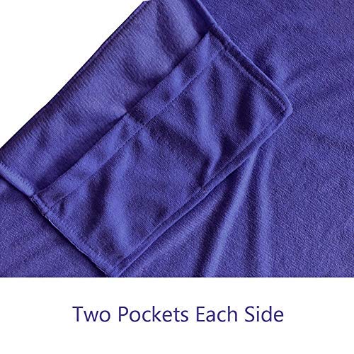 VOCOOL Double Layer Chaise Lounge Pool Chair Cover Beach Towel Fitted Elastic Pocket Won't Slide (Dark Blue) - Image 2