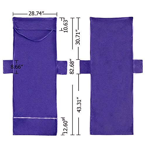 VOCOOL Double Layer Chaise Lounge Pool Chair Cover Beach Towel Fitted Elastic Pocket Won't Slide (Dark Blue) - Image 4