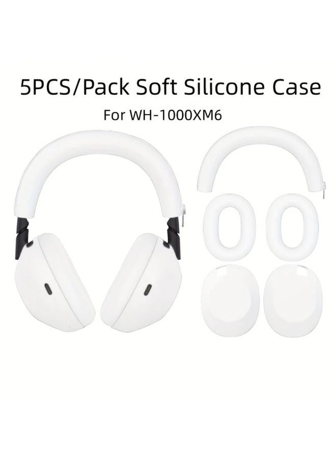White Suit Protective Case Cover For Sony WH 1000XM6 Headphones With Beam Cover Ear Cap - Image 1