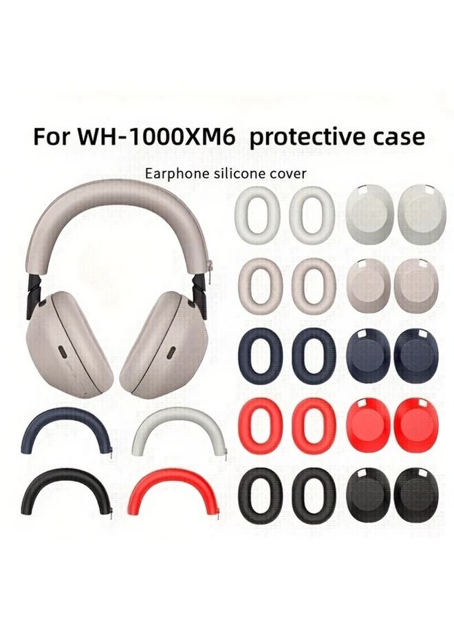 White Suit Protective Case Cover For Sony WH 1000XM6 Headphones With Beam Cover Ear Cap - Image 2