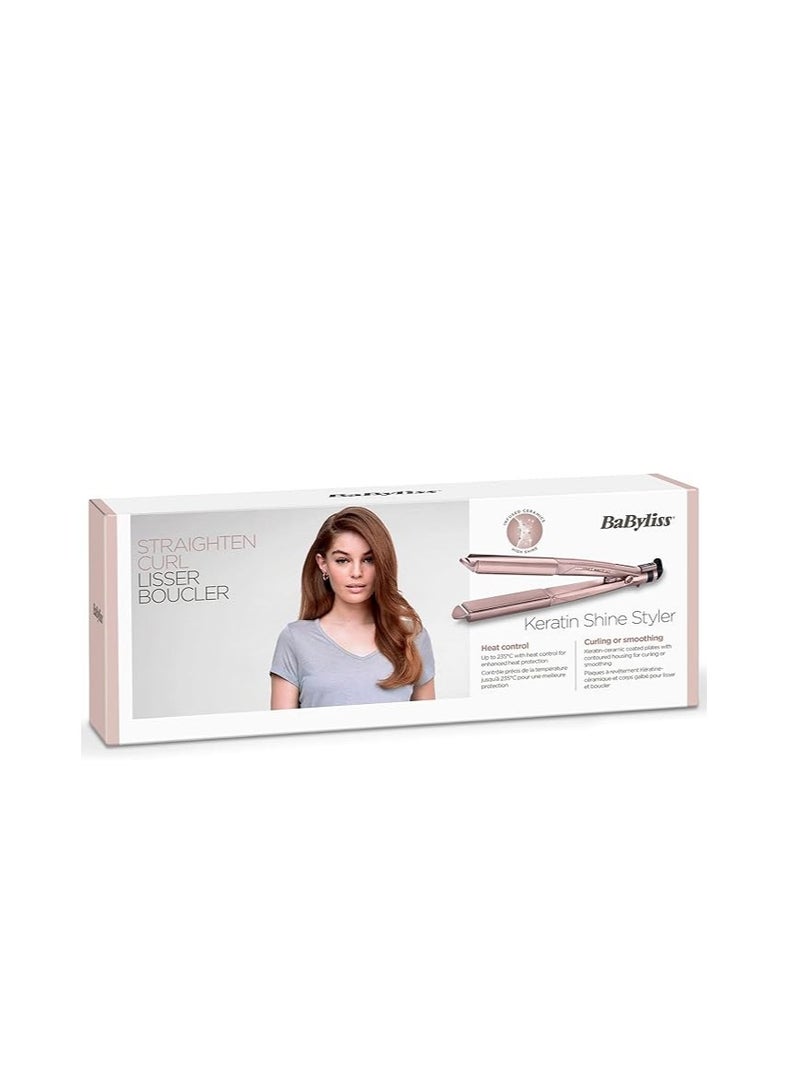 بيبي ليس Babyliss Keratine Shine 2in1 Hair Straightener -ST335AE-Pink - Image 2