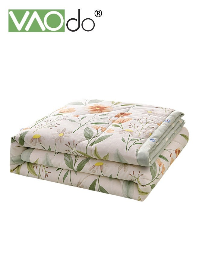 VAOdo Queen Size Quilt  Overall washable Soft Blanket  Washed Cotton Material Bed Quilt Soft and Breathable Lightweight for Spring Summer Autumn Air-conditioned Room Summer Quilt  - Image 1