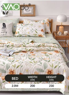 VAOdo Queen Size Quilt  Overall washable Soft Blanket  Washed Cotton Material Bed Quilt Soft and Breathable Lightweight for Spring Summer Autumn Air-conditioned Room Summer Quilt  - Image 3