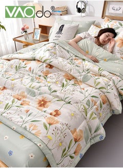 VAOdo Queen Size Quilt  Overall washable Soft Blanket  Washed Cotton Material Bed Quilt Soft and Breathable Lightweight for Spring Summer Autumn Air-conditioned Room Summer Quilt  - Image 4