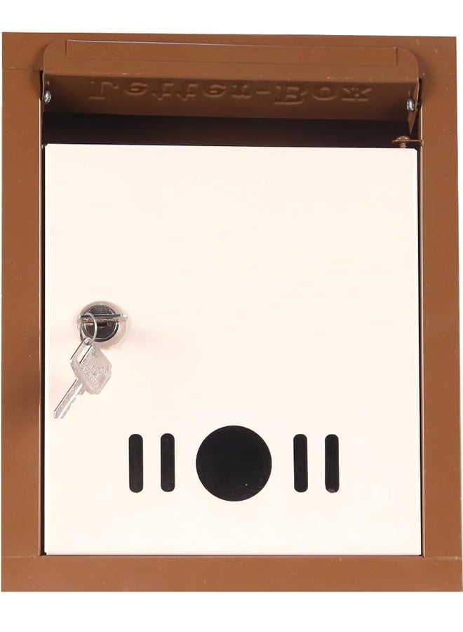 SPYLOCK High Grade Metal Mail Box Letter Box (Brown) for Home and Gate Office Wall Mount Box Size 9 * 11 * 3 inch - Image 2