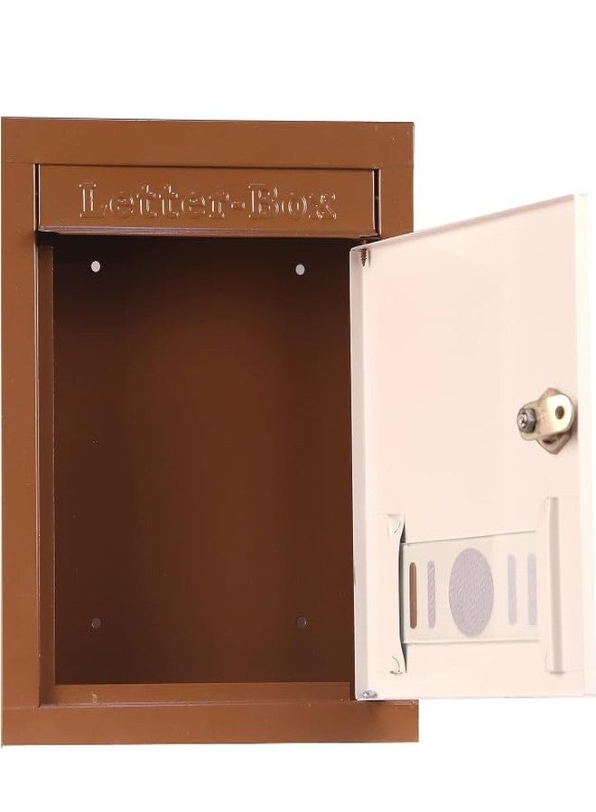 SPYLOCK High Grade Metal Mail Box Letter Box (Brown) for Home and Gate Office Wall Mount Box Size 9 * 11 * 3 inch - Image 4