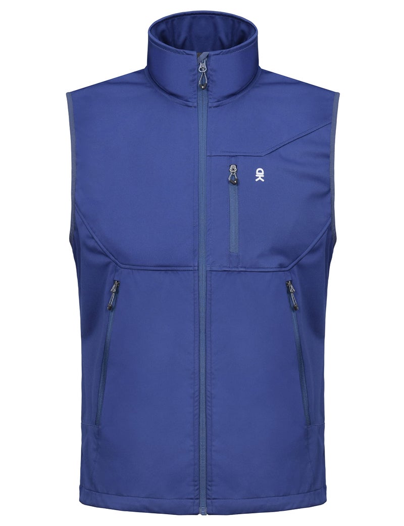 Little Donkey Andy Men's Lightweight Softshell Vest, Windproof Sleeveless Jacket for Travel Hiking Running Golf Blue M - Image 3
