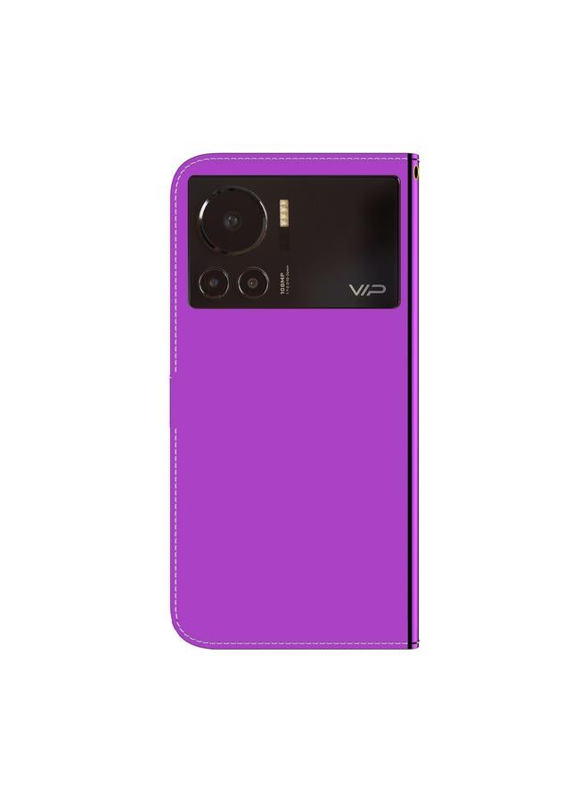 اس-توب جراب لهاتف Infinix Note 12 VIP مصنوع من الجلد الصناعي بسطح مرآة أفقي قابل للطي - Image 3