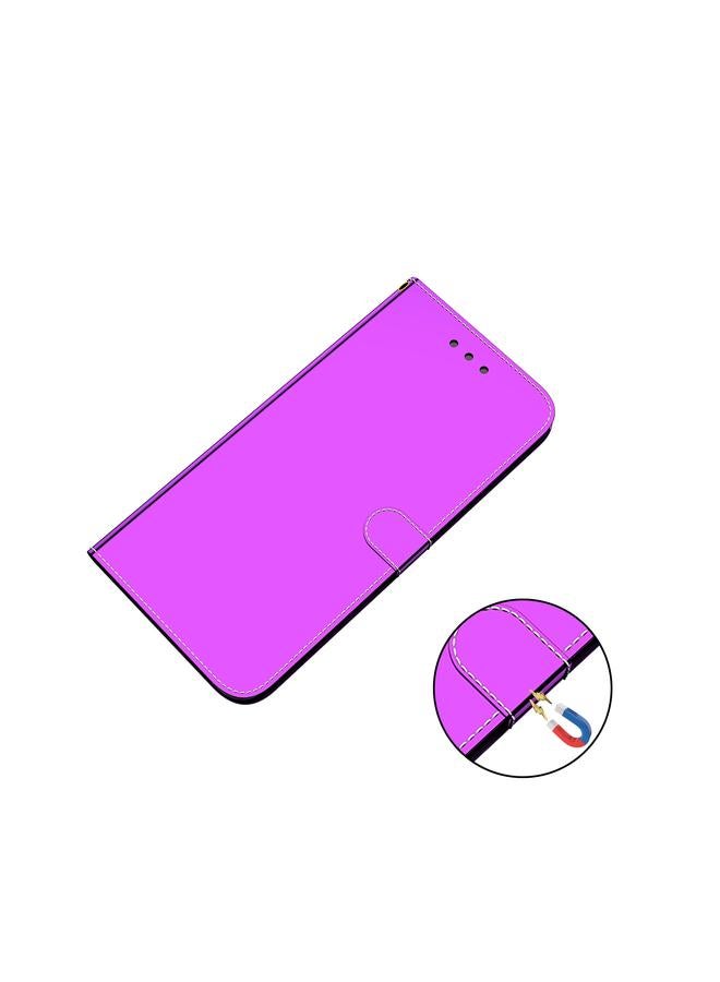 اس-توب جراب لهاتف Infinix Note 12 VIP مصنوع من الجلد الصناعي بسطح مرآة أفقي قابل للطي - Image 4