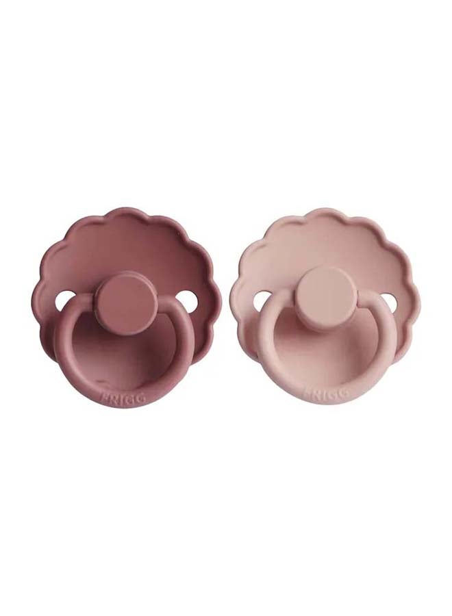 FRIGG لهاية FRIGG Daisy السيليكونية للأطفال 0-6 أشهر 2-Pack بلش/وودتشاك - الحجم 1 - Image 1