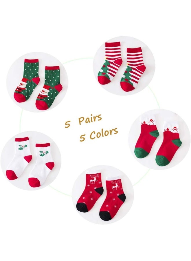 LITOON LITOON Christmas Socks Children Socks Christmas Gift Kid Socks for Kid Boy Girl 5 Pairs - Image 2