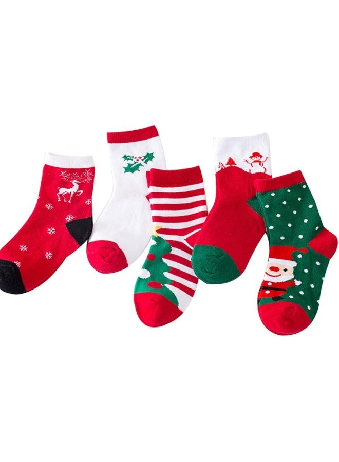 LITOON LITOON Christmas Socks Children Socks Christmas Gift Kid Socks for Kid Boy Girl 5 Pairs - Image 1